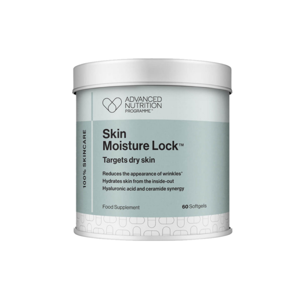 Unlock youthful skin with our patent pending hyaluronic acid with ceramides Skin Moisture Lock supplement.