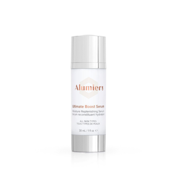 Ultimate Boost Serum is a lightweight serum that boosts hydration and enhances the skin’s natural hydrolipid barrier with sodium hyaluronate.