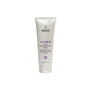ILUMA intense brightening exfoliating cleanser sweeps away impurities and exfoliates in one step to help visibly brighten and refine the skin.