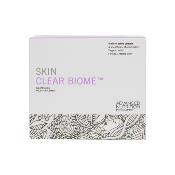 Skin Clear Biome is a pioneering supplement harnessing the benefits of microbiome technology and formulated specifically for stressed and problem skin. 