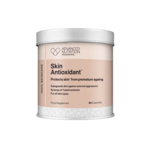 Our Skin Antioxidant supplement is formulated with seven plant nutrients including bilberry, turmeric, green tea, grape seed, lutein, beta-carotene and lycopene.