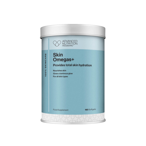 Skin Omegas food supplement, skin hydration capsules